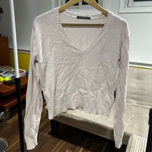 baby pink knit brandy melville sweater